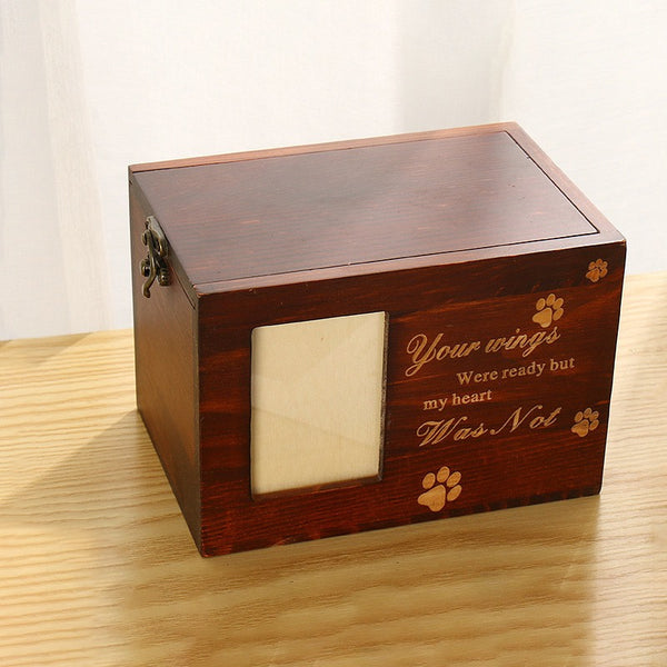 Petlovein Solid wood urn with photo frame for ashes